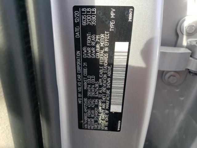 YV4BR0CL4M1725490 - 2021 VOLVO XC90 T8 RECHARGE INSCRIPTION SILVER photo 12