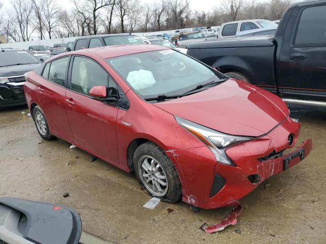 JTDKBRFU0H3557938 - 2017 TOYOTA PRIUS RED photo 4