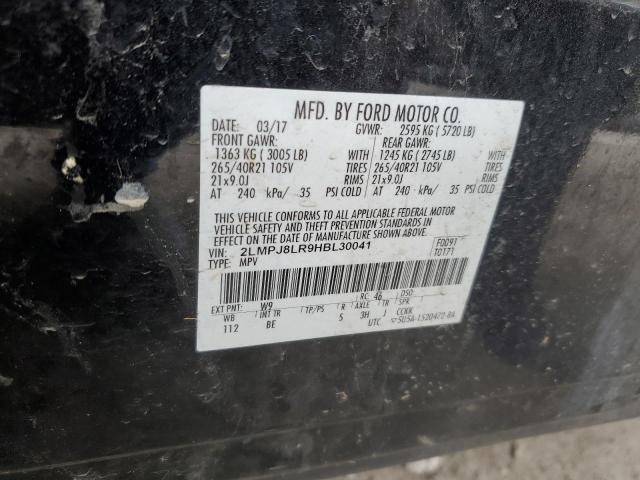 2LMPJ8LR9HBL30041 - 2017 LINCOLN MKX RESERVE Սև լուսանկար 13