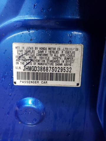 JHMGD38687S029532 - 2007 HONDA FIT S 蓝色 照片 12