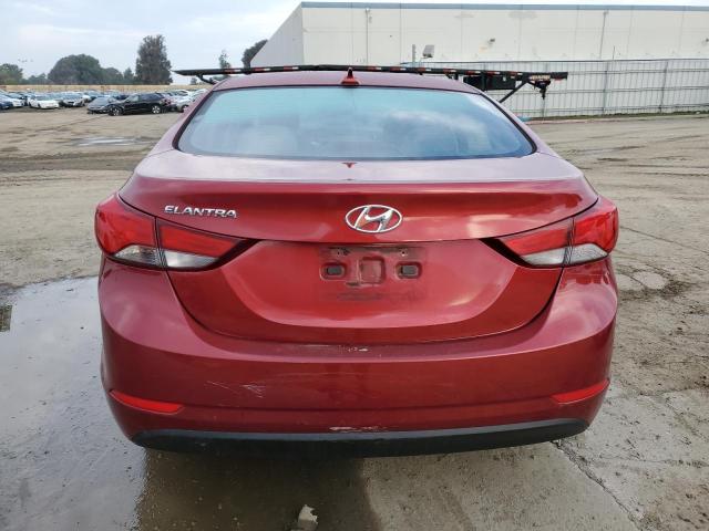 5NPDH4AE0GH720326 - 2016 HYUNDAI ELANTRA SE RED photo 6