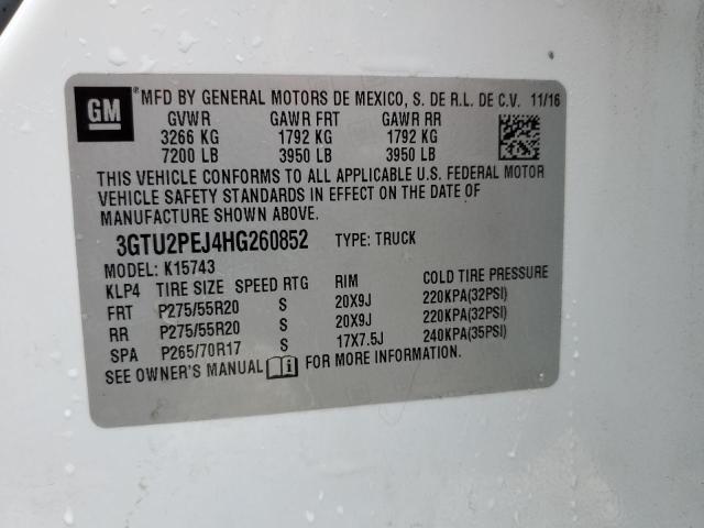 3GTU2PEJ4HG260852 - 2017 GMC SIERRA K1500 DENALI WHITE photo 12