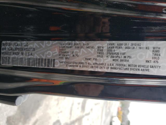 1C4JJXP6XMW800778 - 2021 JEEP WRANGLER U SAHARA 4XE BLACK photo 12