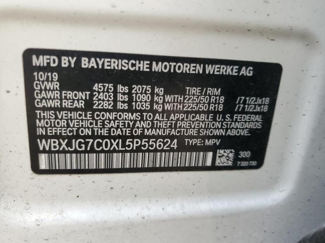 WBXJG7C0XL5P55624 - 2020 BMW X1 SDRIVE28I WHITE photo 14