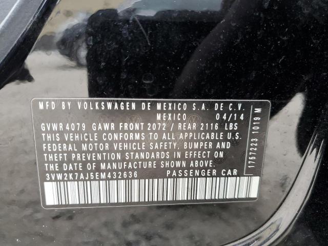 3VW2K7AJ5EM432636 - 2014 VOLKSWAGEN JETTA BASE Qara foto 12