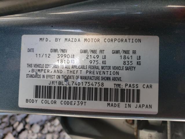 JM1BL1L74D1754758 - 2013 MAZDA 3 I GRAY photo 13