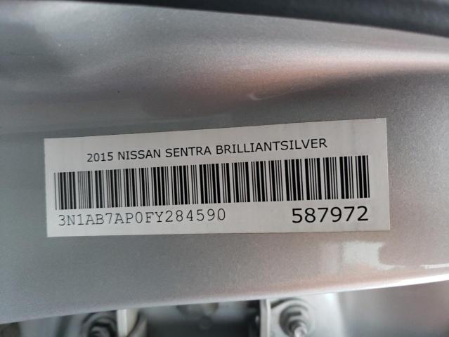 3N1AB7AP0FY284590 - 2015 NISSAN SENTRA S SILVER photo 12