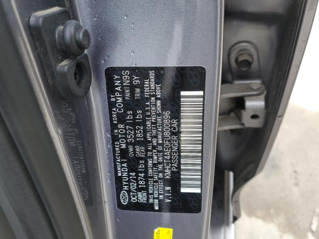 KMHCT4AE0FU800896 - 2015 HYUNDAI ACCENT GLS GRAY photo 12