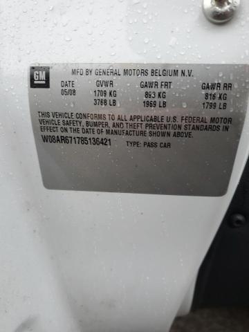 W08AR671785136421 - 2008 SATURN ASTRA XE WHITE photo 12