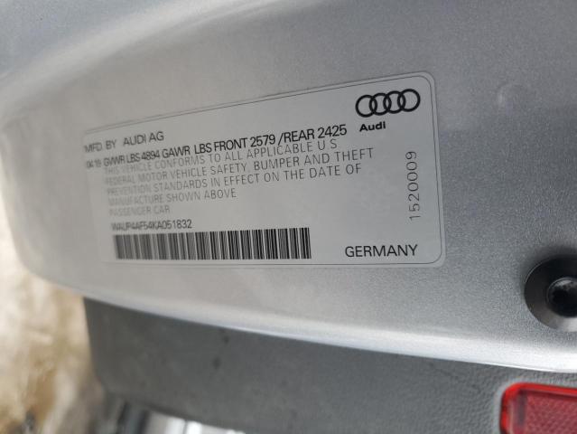 WAUP4AF54KA051832 - 2019 AUDI S5 PREMIUM PLUS GRAY photo 12