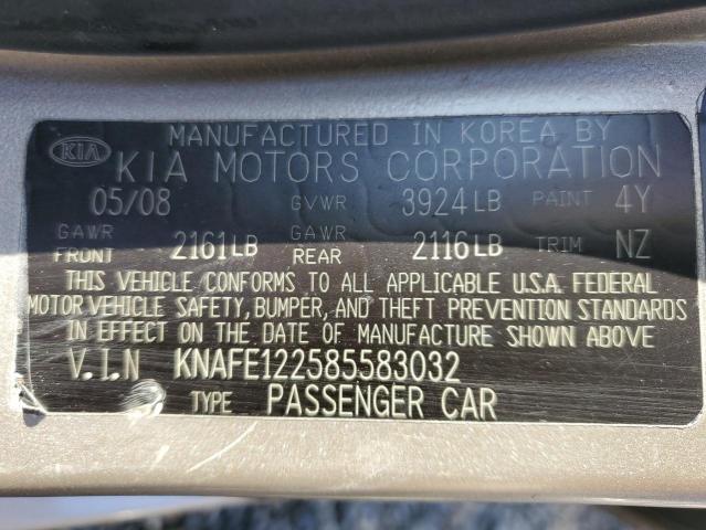 KNAFE122585583032 - 2008 KIA SPECTRA EX GOLD photo 13