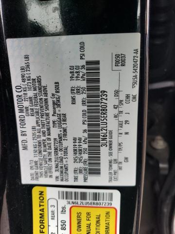 3LN6L2LU5ER807239 - 2014 LINCOLN MKZ HYBRID BLACK photo 12