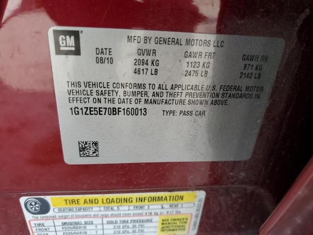 1G1ZE5E70BF160013 - 2011 CHEVROLET MALIBU LTZ ბურგუნდია ფოტო 12