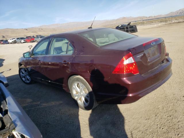 3FAHP0HA7CR317523 - 2012 FORD FUSION SE BURGUNDY photo 2