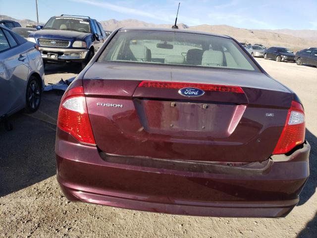 3FAHP0HA7CR317523 - 2012 FORD FUSION SE BURGUNDY photo 6