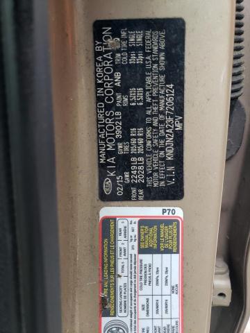 KNDJN2A23F7206124 - 2015 KIA SOUL TAN photo 12