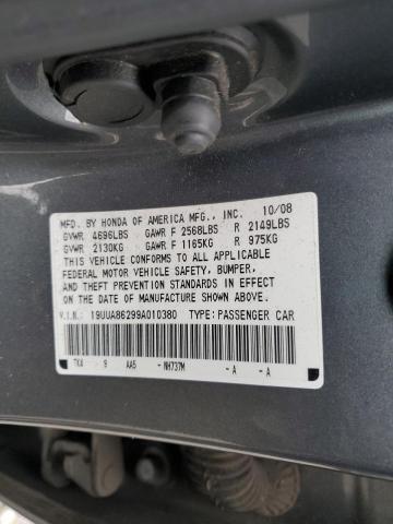 19UUA86299A010380 - 2009 ACURA TL GRAY photo 12