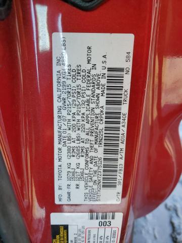 5TETX22NX7Z375126 - 2007 TOYOTA TACOMA ACCESS CAB RED photo 12