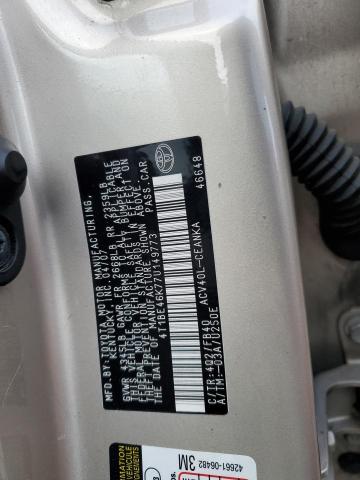 4T1BE46K77U149773 - 2007 TOYOTA CAMRY CE TAN photo 12