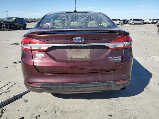 3FA6P0RU7HR267861 - 2017 FORD FUSION TITANIUM HEV BURGUNDY photo 6