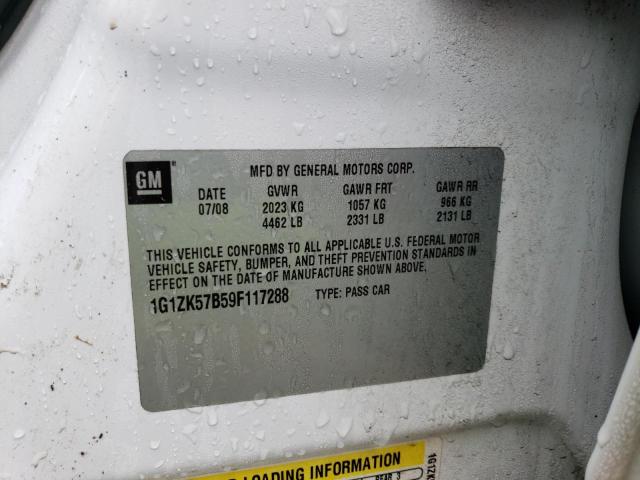 1G1ZK57B59F117288 - 2009 CHEVROLET MALIBU LTZ Ақ фото 12