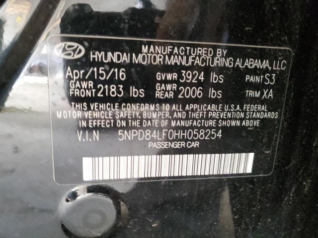 5NPD84LF0HH058254 - 2017 HYUNDAI ELANTRA SE BLACK photo 12