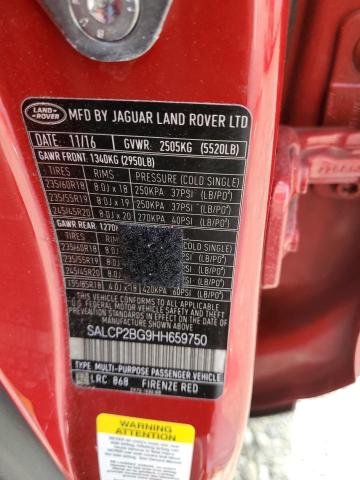 SALCP2BG9HH659750 - 2017 LAND ROVER DISCOVERY SE RED photo 13