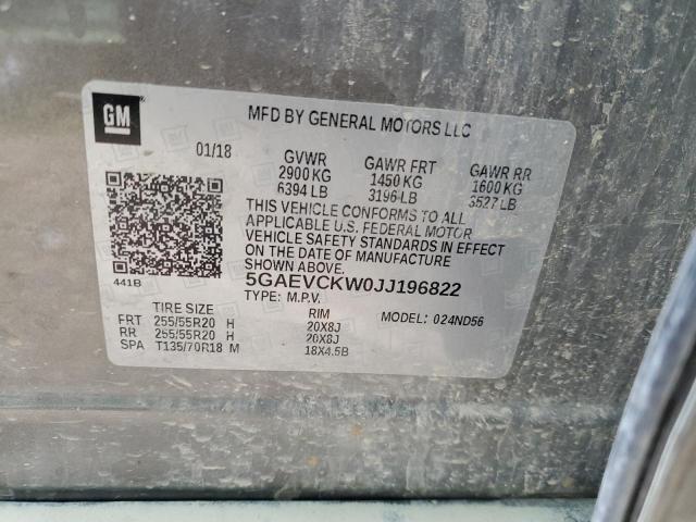 5GAEVCKW0JJ196822 - 2018 BUICK ENCLAVE AVENIR GRAY photo 13