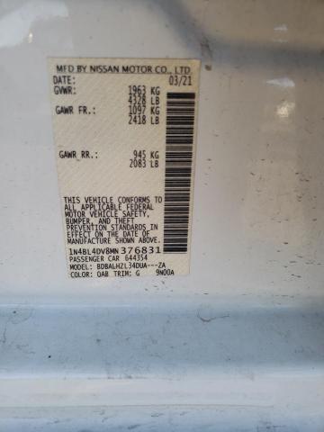 1N4BL4DV8MN376831 - 2021 NISSAN ALTIMA SV WHITE photo 12