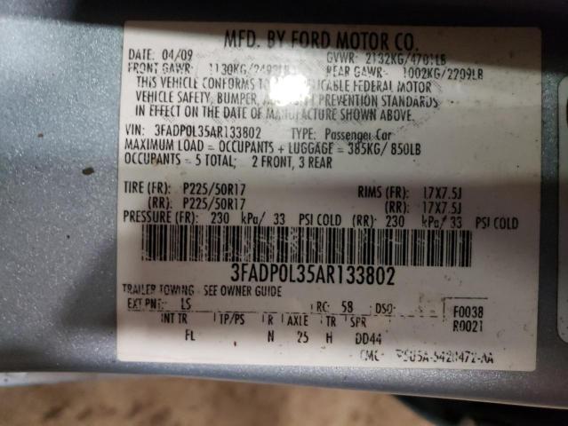 3FADP0L35AR133802 - 2010 FORD FUSION HYBRID BLUE photo 12