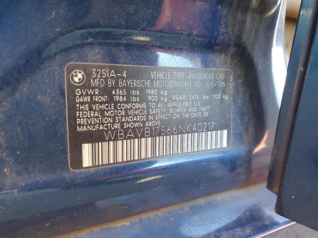 WBAVB17566NK40217 - 2006 BMW 325 I AUTOMATIC Mavi foto 12