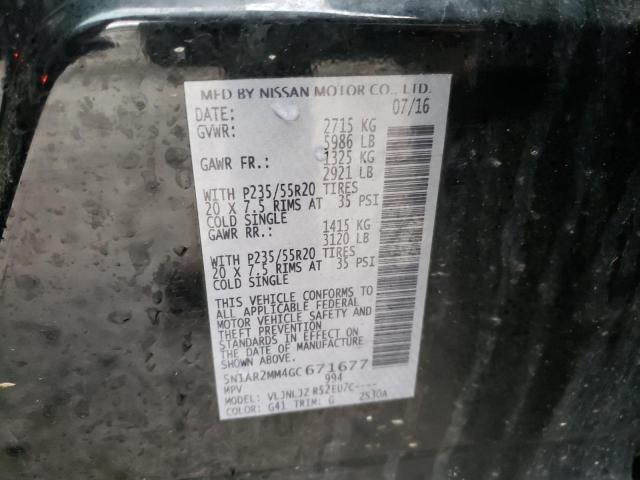 5N1AR2MM4GC671677 - 2016 NISSAN PATHFINDER S BLACK photo 13