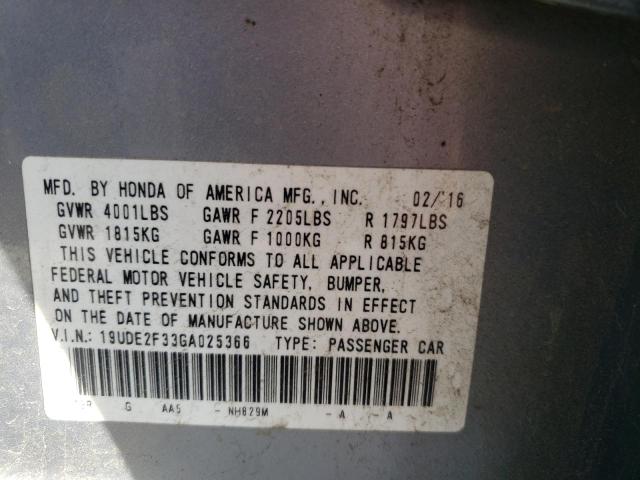 19UDE2F33GA025366 - 2016 ACURA ILX BASE WATCH PLUS GRAY photo 12