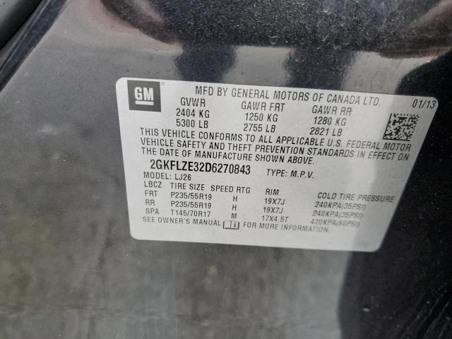 2GKFLZE32D6270843 - 2013 GMC TERRAIN DENALI BLACK photo 13