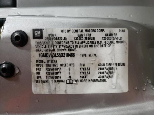 1GMDV33L55D210468 - 2006 PONTIAC MONTANA SV6 SILVER photo 13