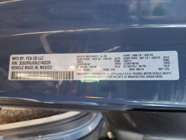 3C6URVJG9LE145220 - 2020 RAM PROMASTER 3500 HIGH ლურჯი ფოტო 13