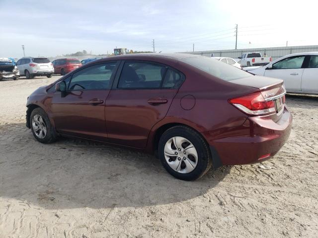 19XFB2F50DE025786 - 2013 HONDA CIVIC LX BURGUNDY photo 2