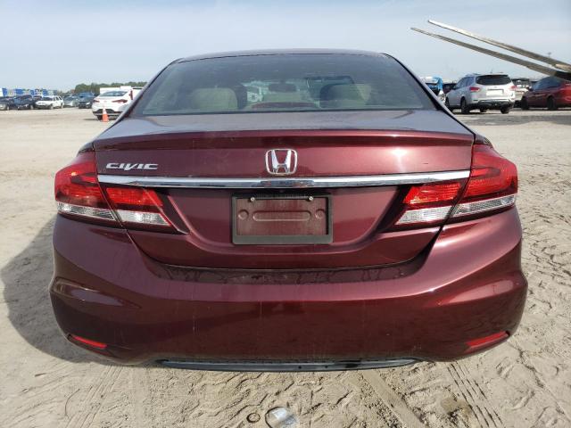 19XFB2F50DE025786 - 2013 HONDA CIVIC LX BURGUNDY photo 6