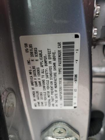 1HGCP26728A135934 - 2008 HONDA ACCORD EX SILVER photo 12