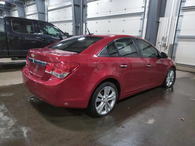 1G1PH5S98B7195736 - 2011 CHEVROLET CRUZE LTZ RED photo 3