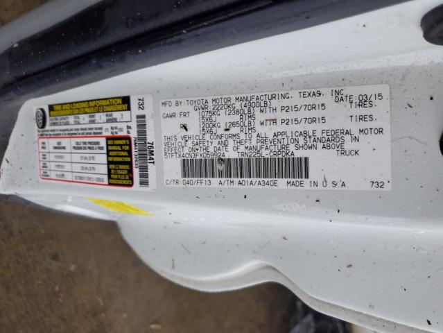 5TFTX4CN3FX059924 - 2015 TOYOTA TACOMA ACCESS CAB Ақ фото 12