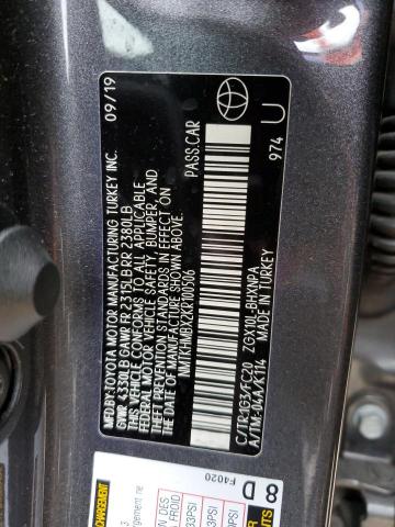 NMTKHMBX2KR100506 - 2019 TOYOTA C-HR XLE GRAY photo 12