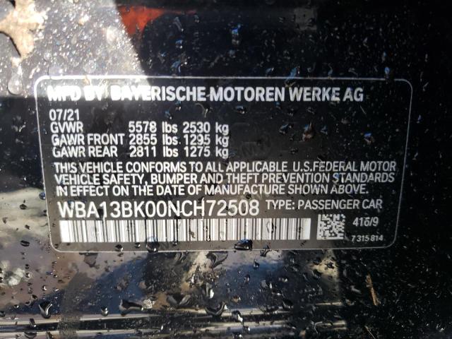 WBA13BK00NCH72508 - 2022 BMW M550XI BLUE photo 12