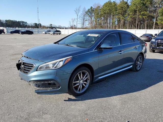 5NPE34AB5FH081318 - 2015 HYUNDAI SONATA SPORT BLUE photo 1