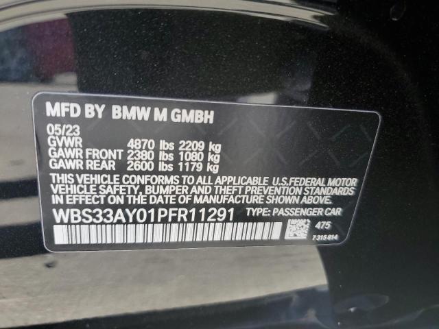 WBS33AY01PFR11291 - 2023 BMW M3 COMPETITION BLACK photo 12