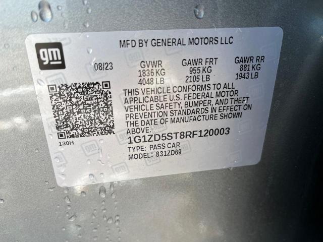 1G1ZD5ST8RF120003 - 2024 CHEVROLET MALIBU LT GRAY photo 10