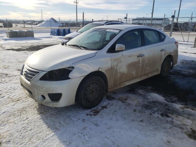 3N1AB7AP2EL608859 - 2014 NISSAN SENTRA S WHITE photo 1