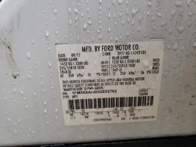 1FM5K8AR6HGE02762 - 2017 FORD EXPLORER POLICE INTERCEPTOR WHITE photo 13