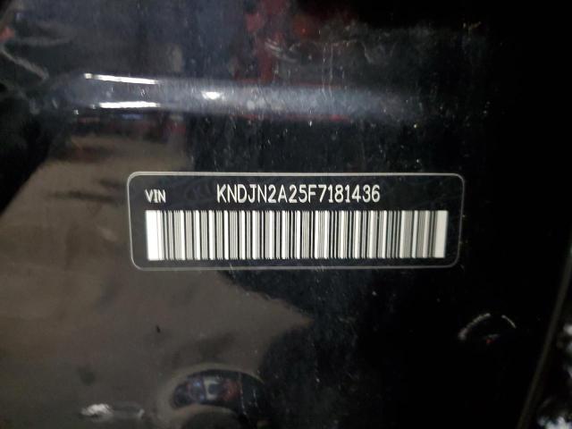 KNDJN2A25F7181436 - 2015 KIA SOUL BLACK photo 12