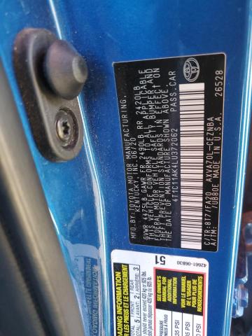 4T1C11AK4LU372062 - 2020 TOYOTA CAMRY LE BLUE photo 12